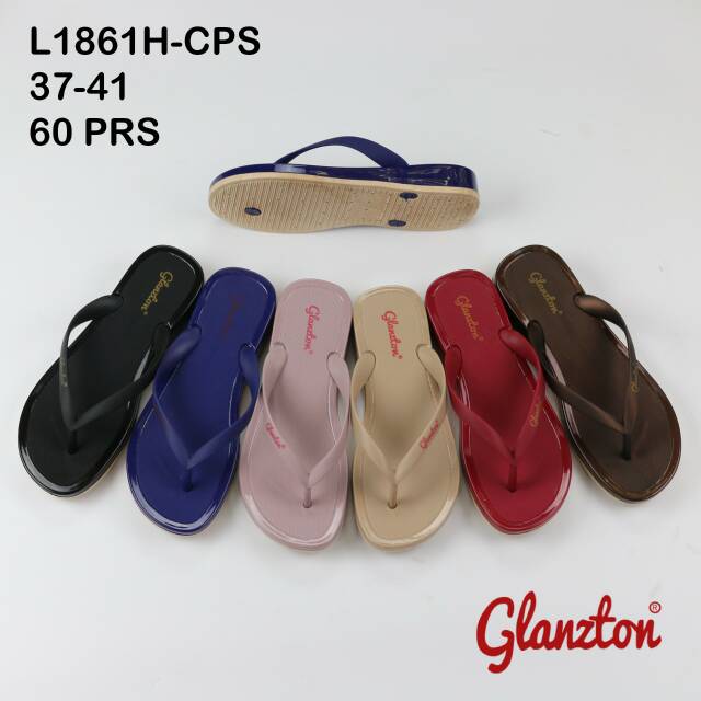 Sendal Jepit Wanita Glanzton  Wedges L1861H CPS Shopee 