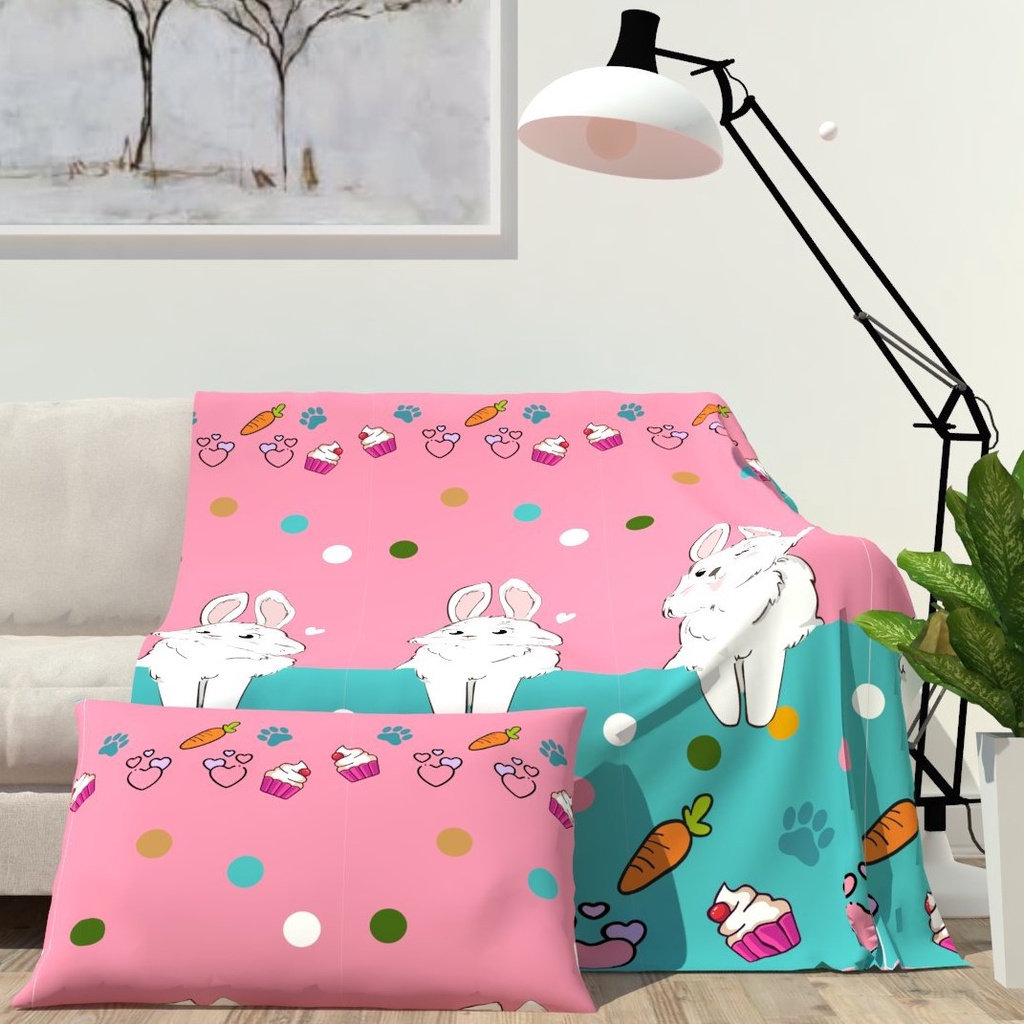 Endless Love Balmut (Bantal Selimut) - Bantal Travelling Motif Bunny