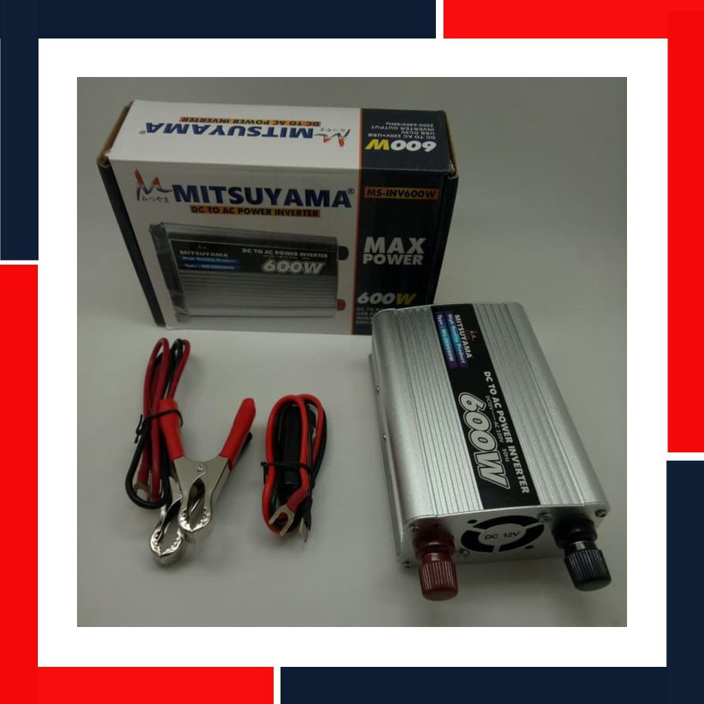 Jual Power Inverter Mitsuyama 600 Ms-Inv600W / Ms 600 Rubah Dc Menjadi Ac 163  -.All U