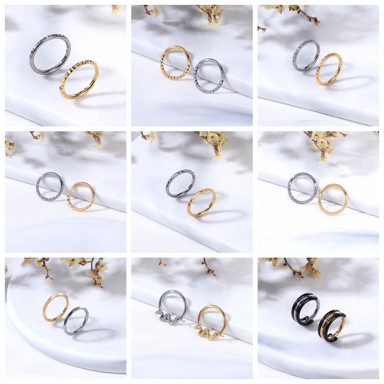 1pc G23 Anting Tindik Hidung / Telinga / Tulang Rawan Telinga Desain Ular Geometri Bahan Titanium Steel