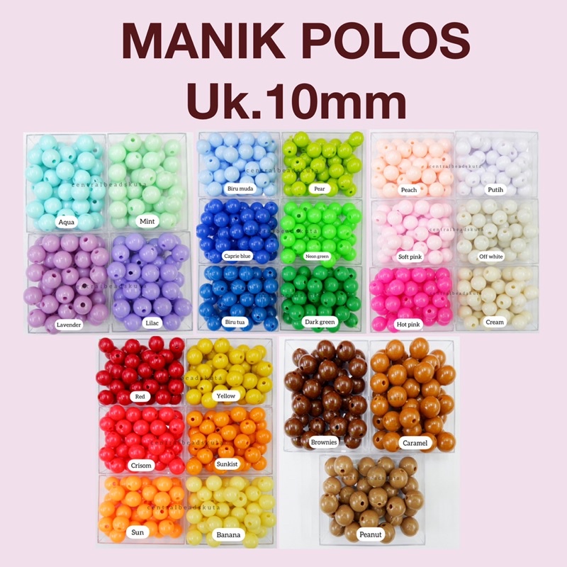 (50gram) MANIK POLOS 10mm / MANIK SUSU 10mm / MANIK PLASTIK