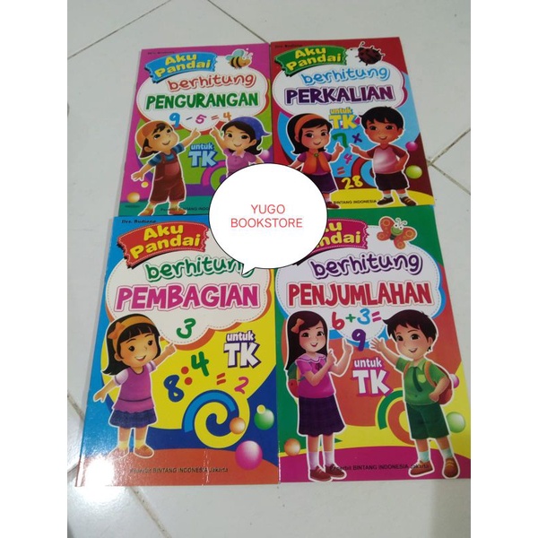 Jual 4 Buku Aku Pandai Berhitungpenjumlahan Pengurangan Perkalian Pembagian Original Hvs 8022