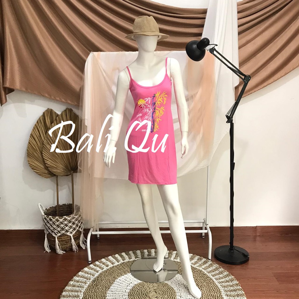Daster  Tali Satu Sablon Bambu Bali-PINK