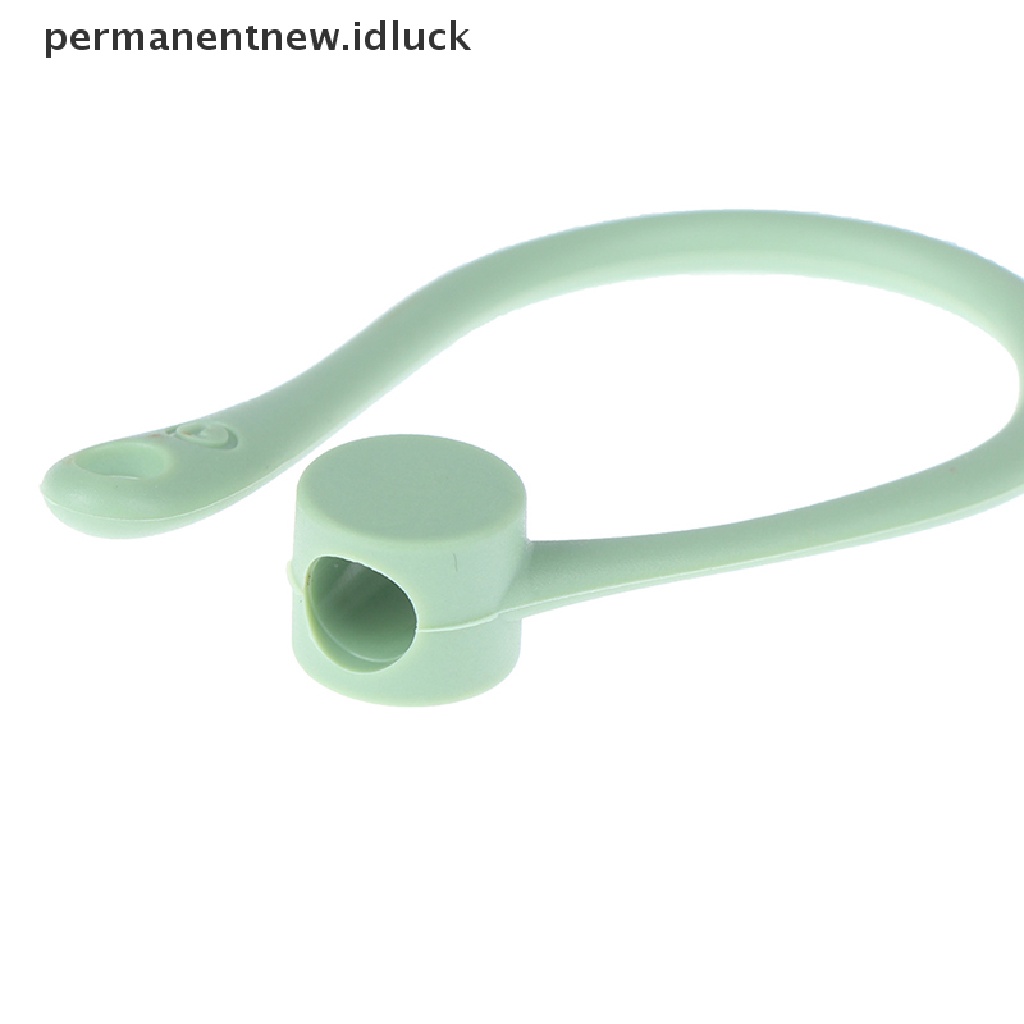 (luckypermanentnew) 1 Pasang Kait Telinga Holder AirPods Anti Hilang Bahan Silikon