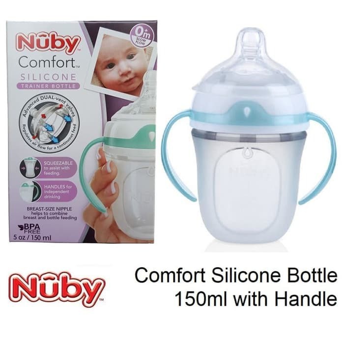 Nuby - Silicone Slow Flow With Handle 150ml