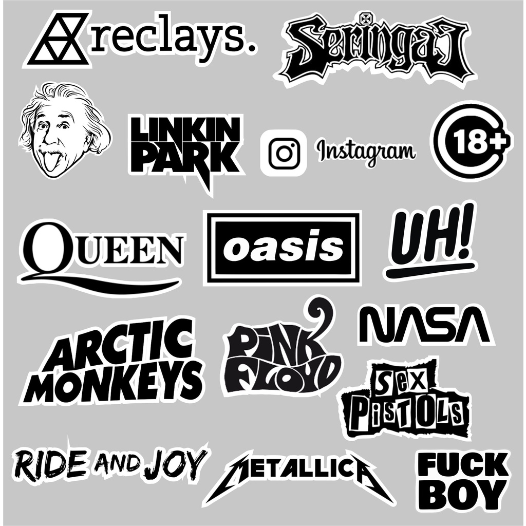 Stiker STICKER LOGO Band Kpop Rock Metal Pop Musik Klasik AESTHETIC ANTI AIR UNTUK LAPTOP CASE TUMBLER KOPER Ipade iphone HP Case