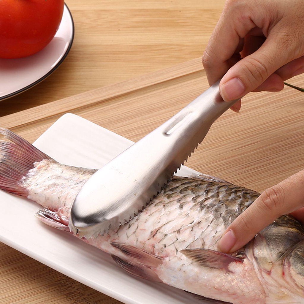 [Elegan] Fish Scaler Efisien Manual Remover Alat Pembersih Pengupas Kulit Ikan Sikat