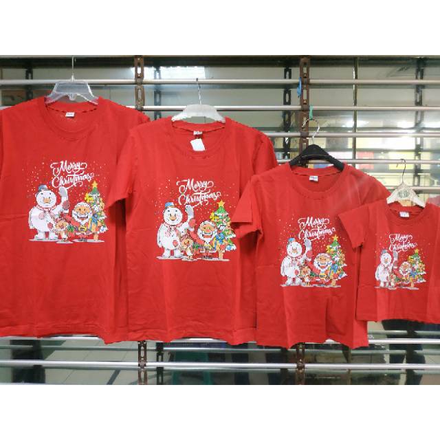 Kaos baju kembaran keluarga pasangan family couple  motif santa claus christmas natal