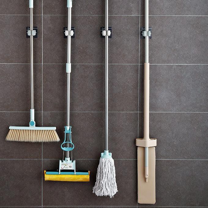 Ñ << Pasti Ready >> Kps102 Penjepit Sapu Pel Ke Dinding • Gantungan Sapu Pel • Mop Holder [super Qua