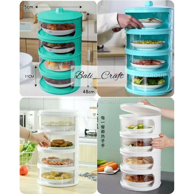 Tudung Saji Susun 4 Tingkat - FOOD STORAGE - Tudung Susun - Tudung Saji Penahan Panas Bertingkat