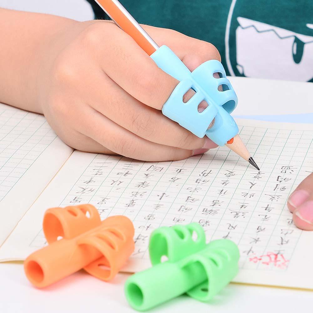 Lanfy Alat Koreksi Postur Tulisan Silikon Siswa Sekolah Grip Posture Tulis Pencil Two-Finger Pencil Holder Alat Bantu Menulis