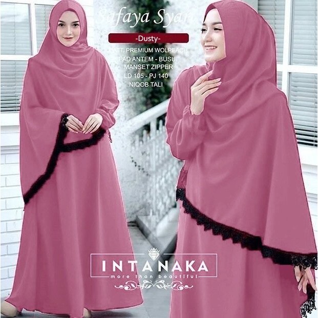 SAFAYA SYARI+CADAR / Gamis Syari Fit To XXL / Gamis Mosscrepe Bercadar / Gamis Syar'i + Cadar