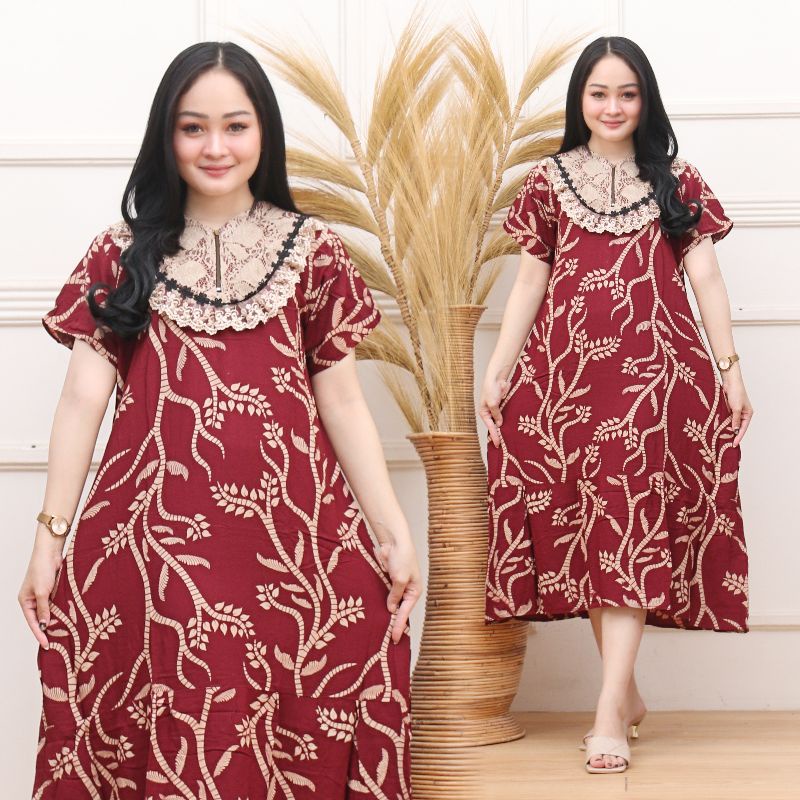 DASTER ARAB RENDA MOTIF KIPAS/DASTER  BORKAT KEKINIAN/DASTER ARAB MOTIF-tile akar marun