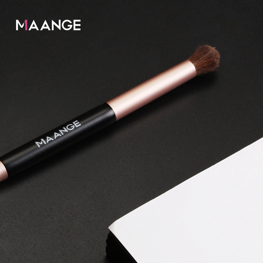 MAANGE Professional Double-End Eyeshadow Makeup Brush / Kuas Rias Multifungsi Untuk Memadukan, Foundation, Bubuk, Concealer, Stabilo / Alat Kosmetik Dasar Harian