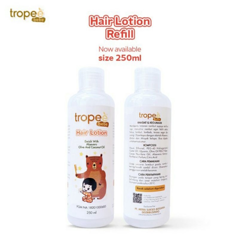 Tropee Bebe HAIR Lotion REFILL 250ml