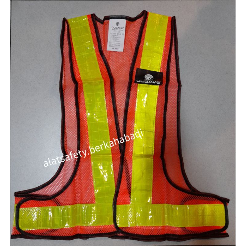 Rompi V Guard Jaring Orange / Safety Vest Scotlite PVC Rompi v proyek