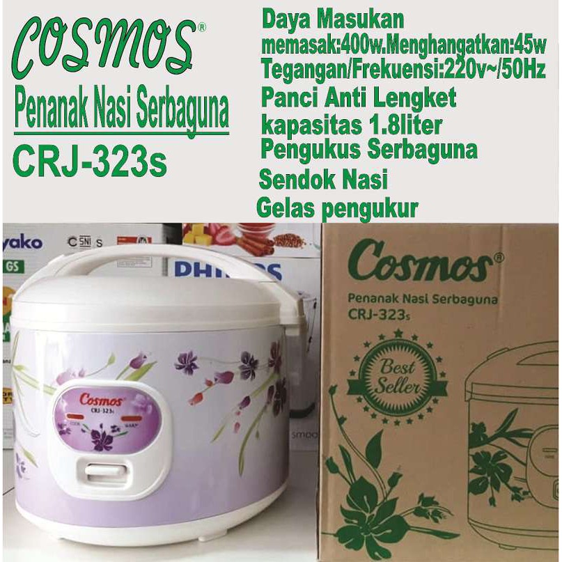 COSMOS Crj 323s Rice cooker 1.8L 400W  Magicom Penanak penghangat Nasi , pengukus anti lengket Murah