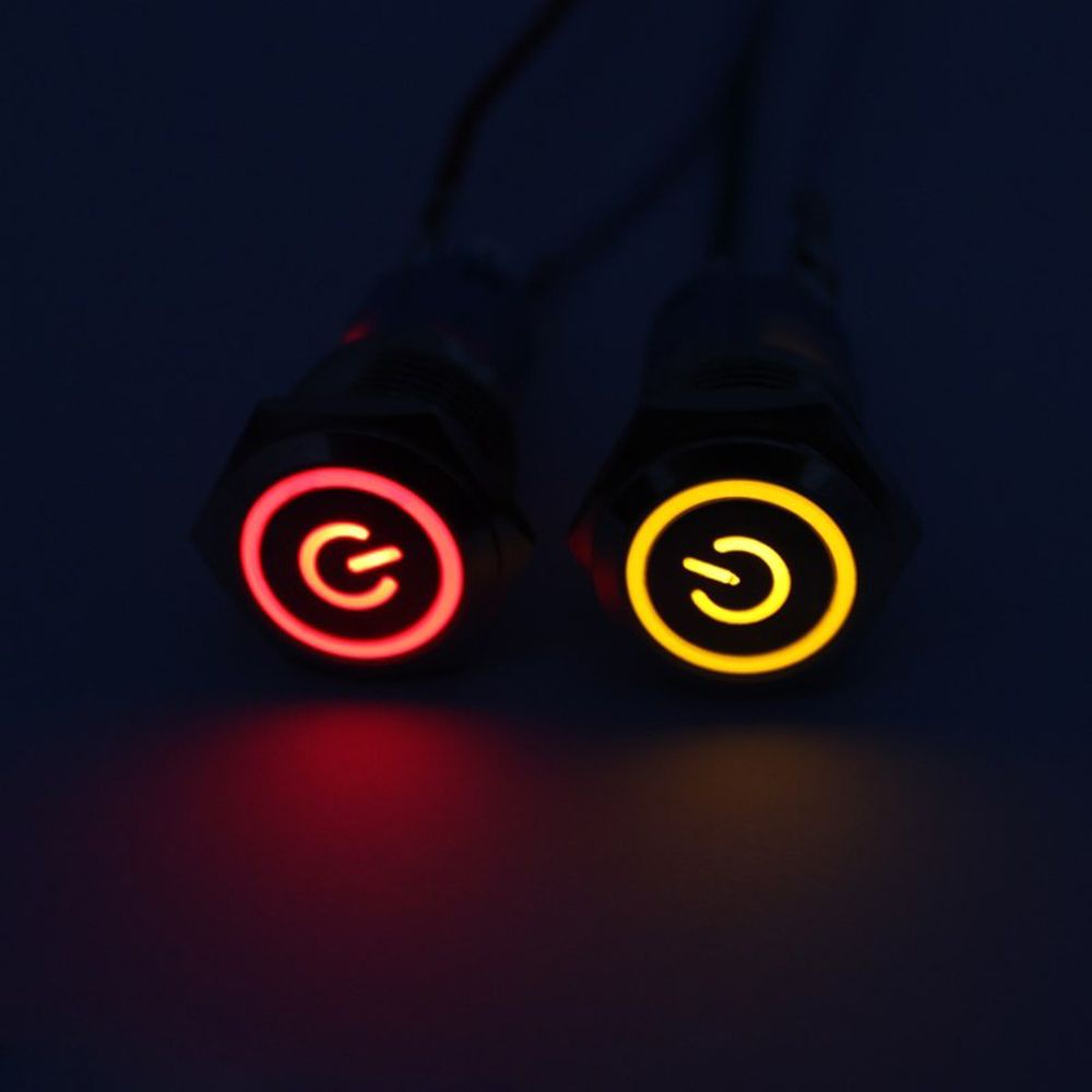 WONDERFUL Useful 16/12mm Push Button ON/OFF  Car LED Power Momentary Switch Waterproof Durable Brand New Metal LED ON/OF/Multicolor