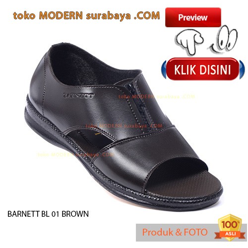 BARNETT BL 01 BROWN sepatu casual sopan pria flip flop