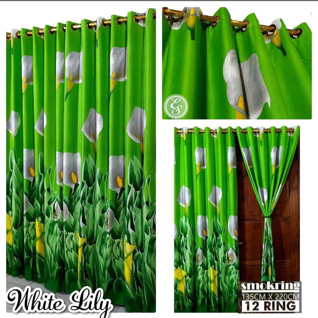 [✅COD] GORDEN HORDENG PINTU &amp; JENDELA SMOKRING 12 RING 135x220 Perlengkapan Dekorasi Ruangan Kamar Tidur Ruang Tamu Aesthetic Rumah