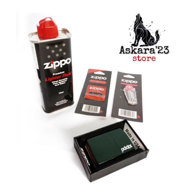 Kore api Zippo / paket lengkap / minyak Zippo 125ml / Flint/Sumbu Zippo original