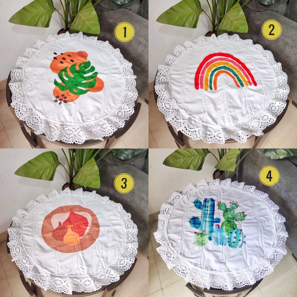 Shafiyyah.Sarban Taplak Meja Bulat Printing Diameter 50 CM