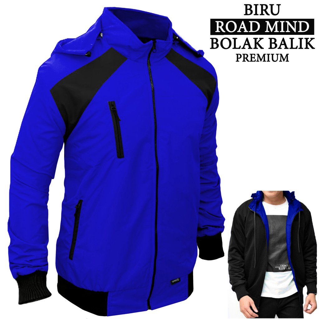 JAKET BOLAK BALIK 2IN1 ROAD MIND PREMIUM LIMITED JAKET PARASUT JAKET MOTOR PRIA WANITA ML XL XXL