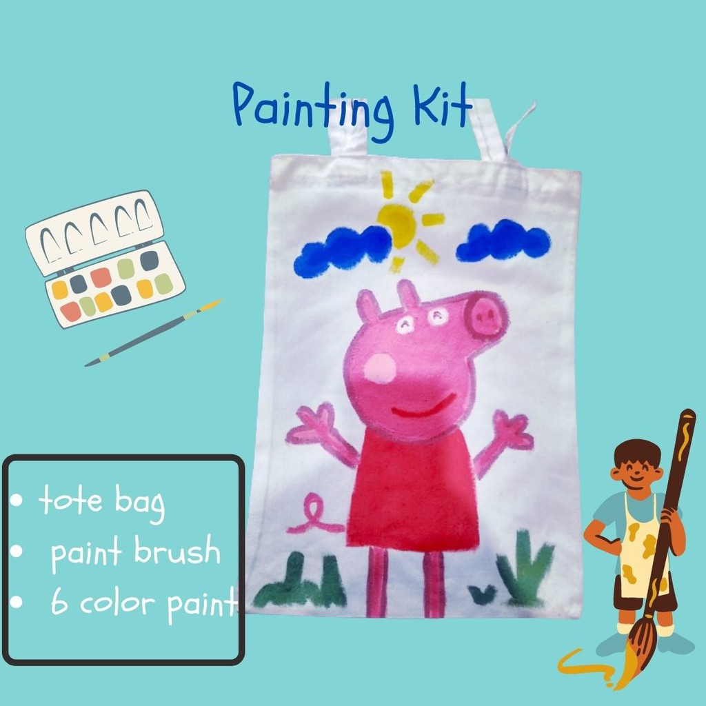 

MELUKIS DIATAS TOTEBAG DIY KERAJINAN TANGAN ANAK