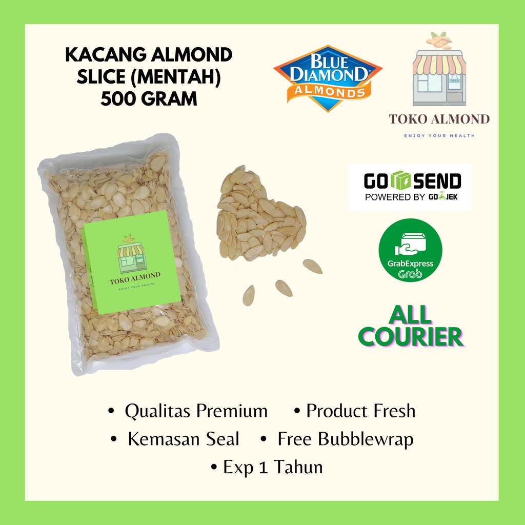 

Kacang Almond Slice Mentah (Raw) 500gr