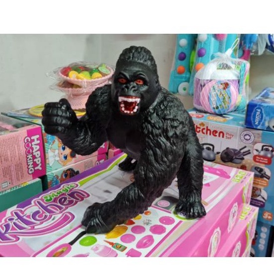 Mainan Kingkong besar jumbo bersuara full karet