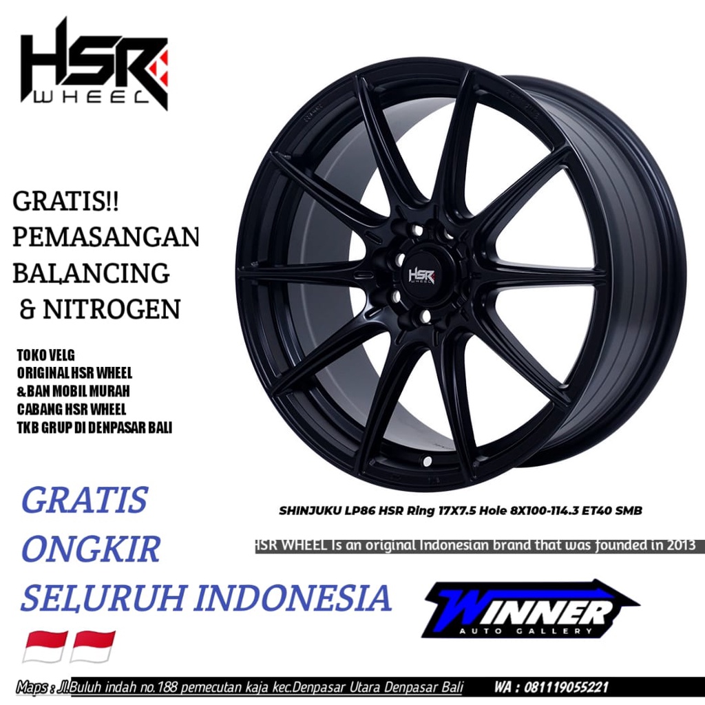 Velg Mobil Jazz Yaris Avanza Ring 17 HSR Shinjuku - HItam