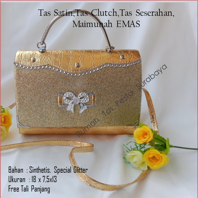 Tas Satin,Tas Clutch,Tas Seserahan,Maimunah EMAS