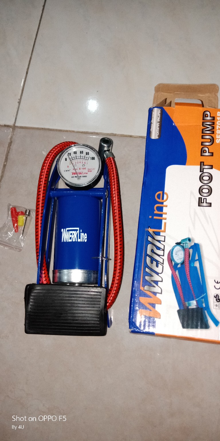 Pompa Kaki Injak Serbaguna Bola Balon Sepeda Foot Pump 100 Psi Tekanan Berfungsi Palazzo/werkline