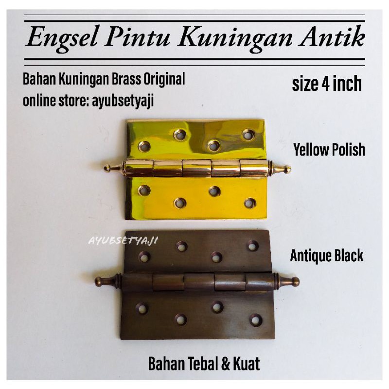 Engsel pintu kuningan 4 inch Kuat dan Tebal engsel kuningan antik engsel 4in 4 in jendela pintu geby