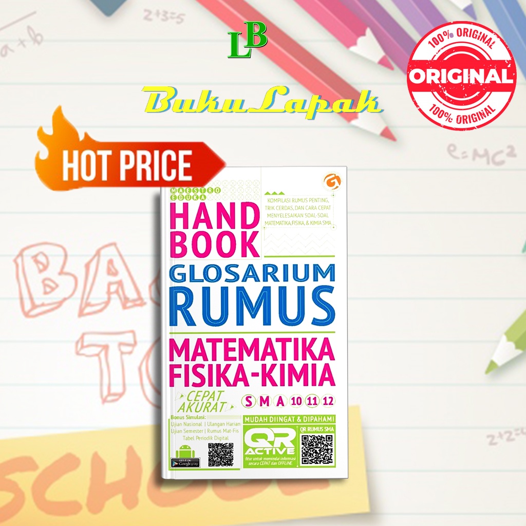 BUKU SAKU SMA IPA HANDBOOK GLOSARIUM RUMUS MATEMATIKA, FISIKA, KIMIA SMA 10, 11, 12 - BUKU SMA