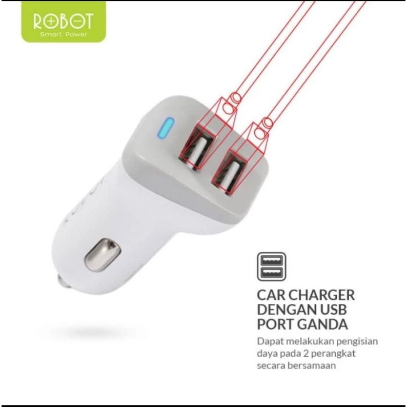 ROBOT Car Charger Dual Output RT-C06 - Garansi Resmi 1 Tahun