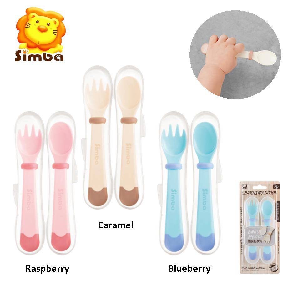 Simba Learn Spoon &amp; Fork Set / Sendok &amp; Garpu Set Bayi