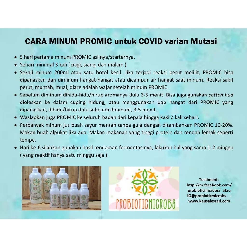 PROMIC  Promo (2 Botol 1000 ml Free 2 Botol 200 ml)/ Minuman Probiotik / Biang Starter Promic 1 Liter