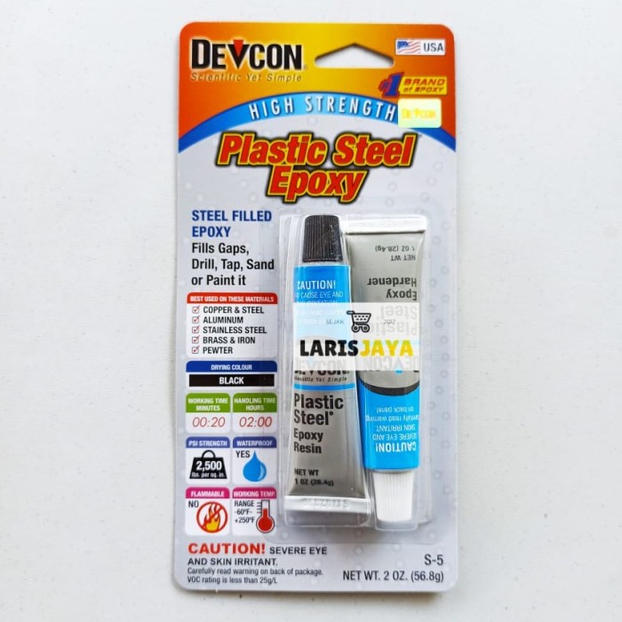 DEVCON S-5 Plastic Steel Epoxy Lem Serbaguna High Strength Color Black