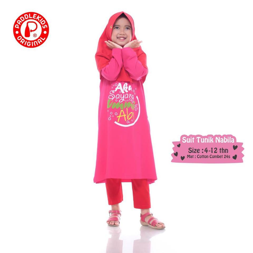 Baju Anak Perempuan Muslim Tunik NABILA PADDLE KIDS Usia 4 sd 12 Tahun