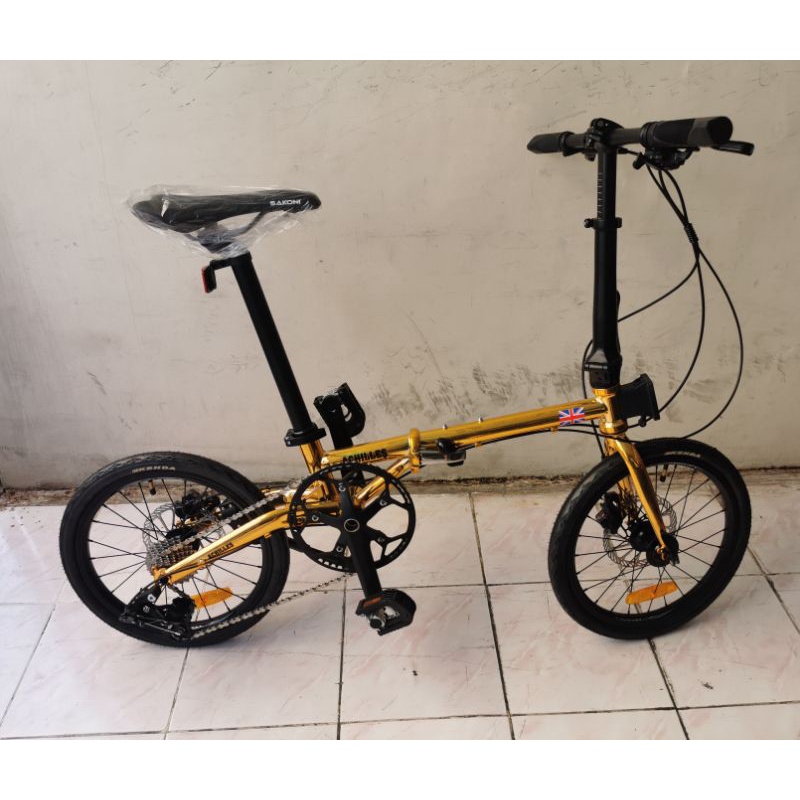 Sepeda Lipat 16 Sakoni Achilles Chromoly 10 Speed Hidrolik Jangkrik Hollowtech / Sepeda Lipat 16+ Sa
