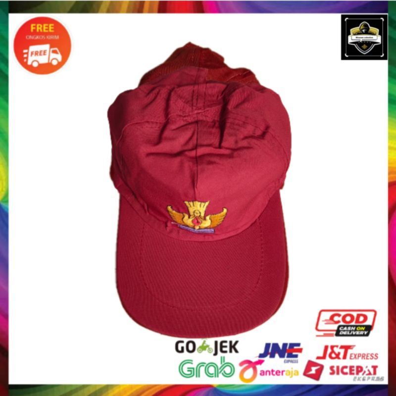 Topi sd merah polos atribut sd
