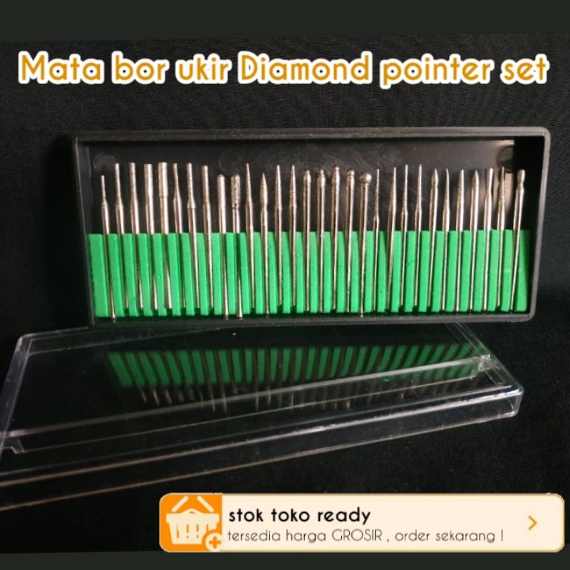 mata bor ukir cun 2.3mm diamond pointer set 30 pcs 2.35mm Mata bor tuner Bor mini grinder set Mata b
