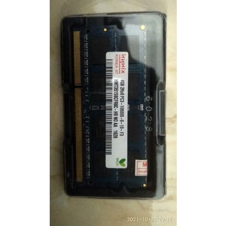 ram laptop sodim ddr3 10600s 4gb hynix