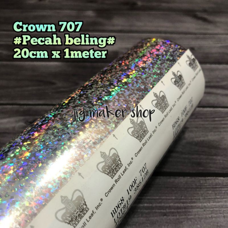 hologram hot stamping foil lure dan metal jig- USA/ CROWN ORIGINAL- lebar 20cm, pecah beling