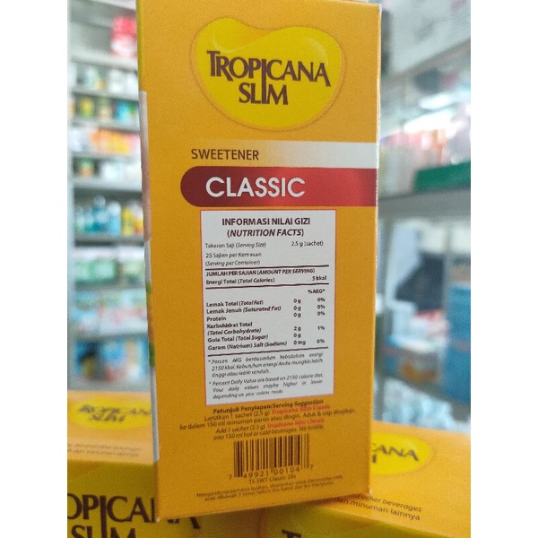 TROPICANA SLIM SWEETENER CLASSIC 1 BOX ISI 25 SACHET