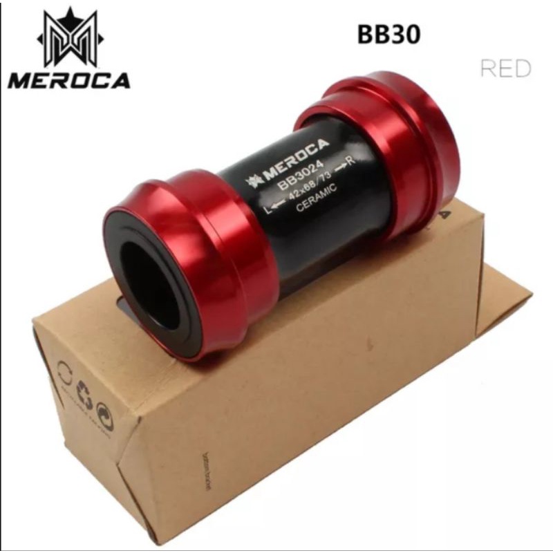 Meroca BB30 Ceramic Bearing Pressfit BB Press Fit Bottom Bracket Ceramic BB30 To Shimano 24mm Merah