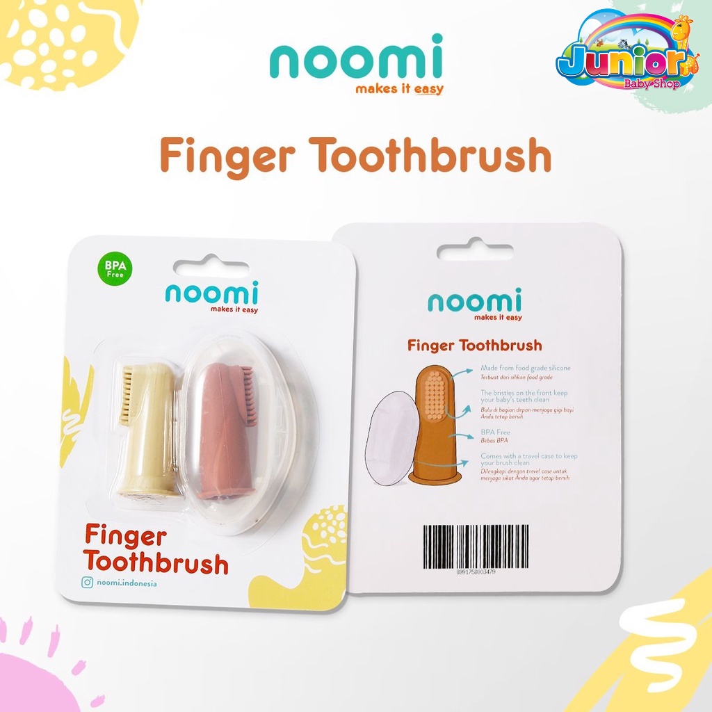 Noomi Silicone Finger Toothbrush Isi 2pcs - SIkat Lidah Bayi