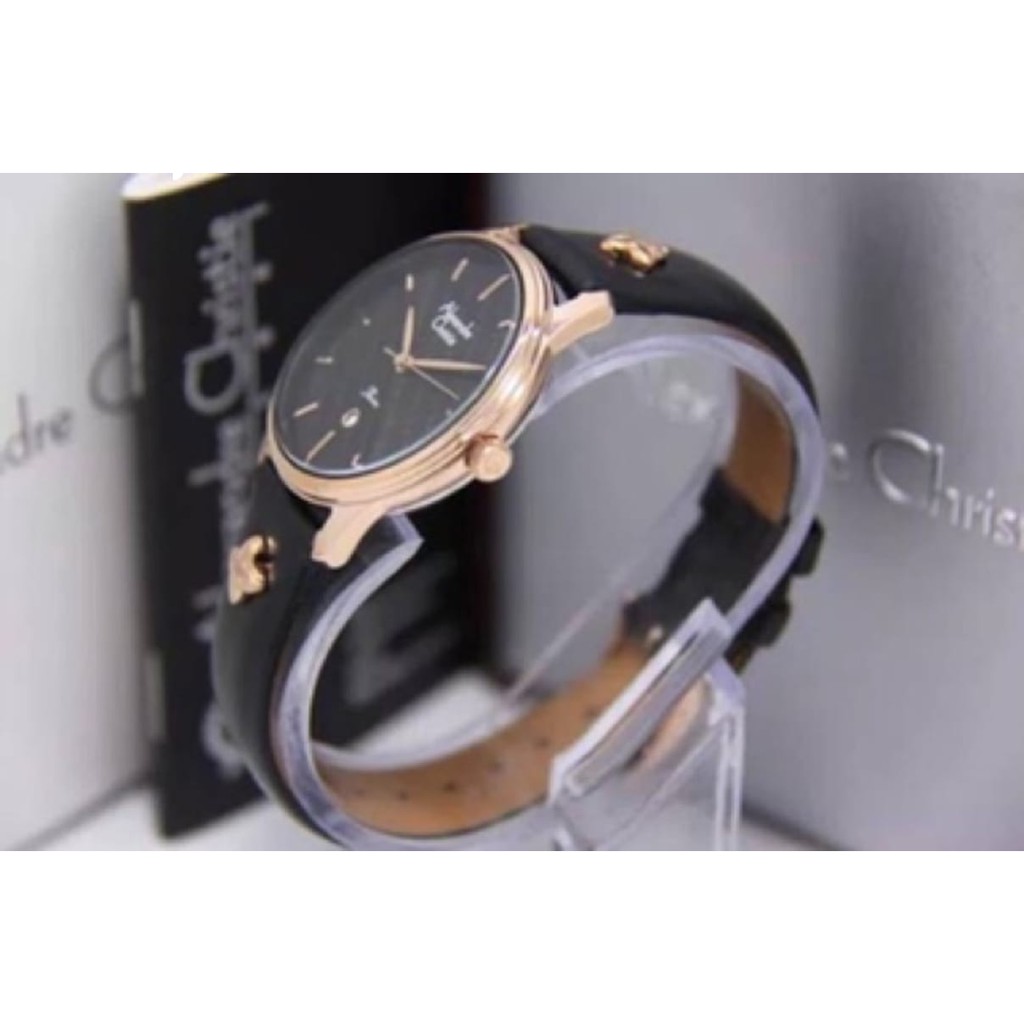 Jam tangan wanita ALEXANDRE CHRISTIE AC 2777 Black gold ORIGINAL