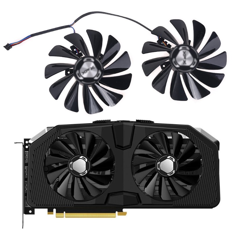 Cre 2pcs / Set Komponen 95mm Fdc10U12S9-C Gpu Fan Untuk Kartu Grafis Xfx Rx 5600 5700 Xt Raw Ii